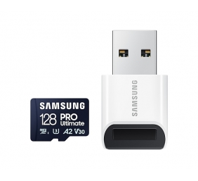 Samsung | MicroSD Card with Card Reader | PRO Ultimate | 128 GB | microSDXC Memory Card | Flash memory class U3, V30, A2