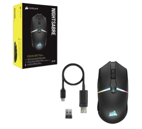 Corsair | Gaming Mouse | NIGHTSABRE RGB | Wireless | Bluetooth, 2.4 GHz | Black