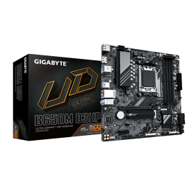 Gigabyte | B650M D3HP | Processor family AMD | Processor socket AM5 | DDR5 DIMM | Memory slots 1 | Supported hard disk drive interfaces SATA, M.2 | Number of SATA connectors 4 | Chipset AMD B650 | Micro ATX