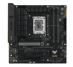 ASUS TUF GAMING B760M-PLUS | Asus | Processor family Intel B760 | Processor socket 1 x LGA1700 Socket | 4 DIMM slots - DDR5, non-ECC, on-die ECC, unbuffered | Supported hard disk drive interfaces SATA-600 (RAID), 2 x M.2 | Number of SATA connectors 4