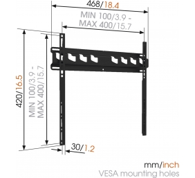 Vogels | Wall mount | MA3000-A | Fixed | 32-55 " | Maximum weight (capacity) 60 kg | Black