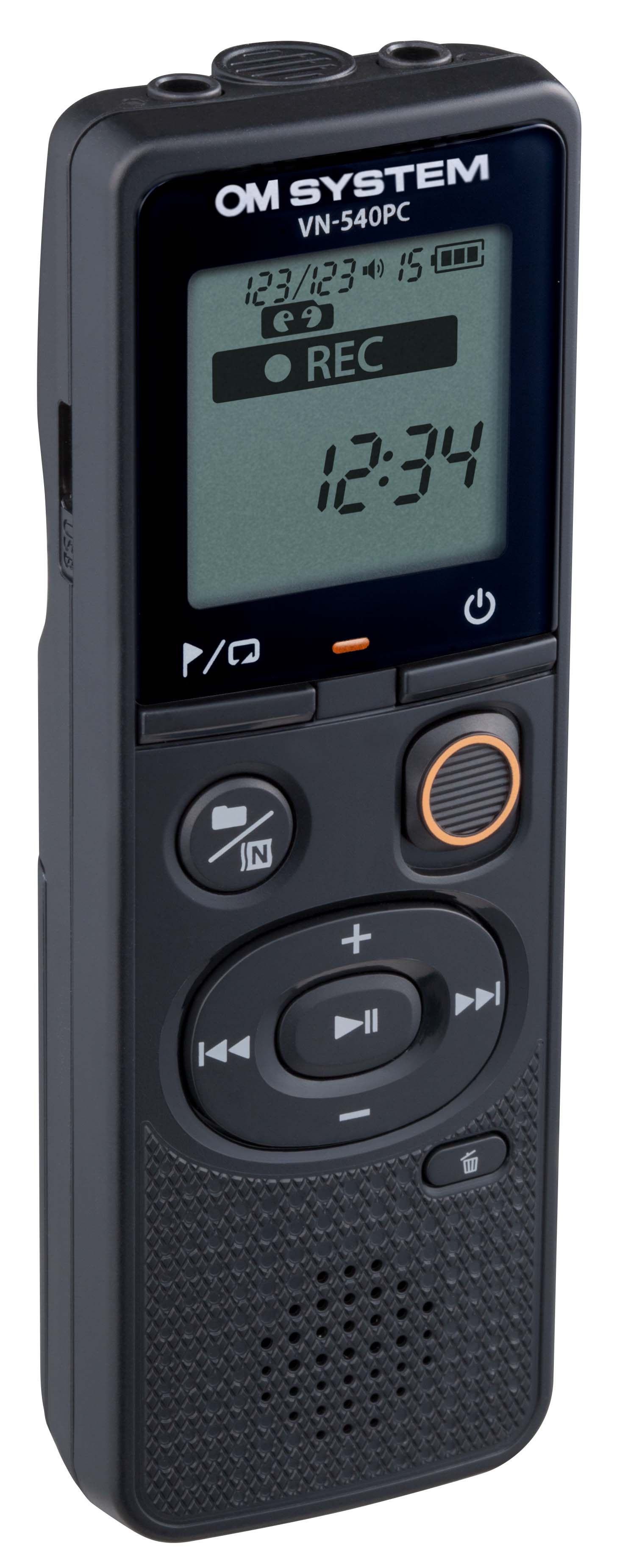 Olympus | Digital Voice Recorder (OM Branded) | VN-540PC | Black | Segment display 1.39' | WMA