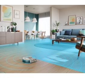 Philips HomeRun 3000 Series Aqua Wet and dry cleaning robot XU3000/02, charging station, HomeRun app, Beluga metal color