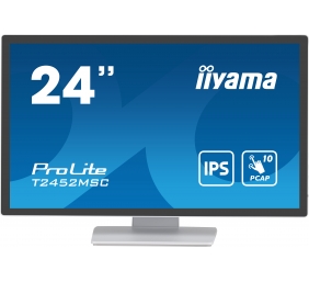 23.8” PCAP 10pt touchscreen monitor featuring IPS panel technology, Edge-to-Edge glass design and anti fingerprint coating