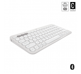 Logitech Pebble Keys 2 K380s Belaidė klaviatūra RF Wireless+Bluetooth, US INT (Qwerty), Tonal White