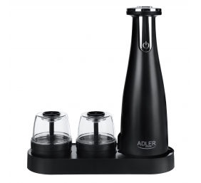 Adler | Electric Salt and pepper grinder | AD 4449b | Grinder | 7 W | Housing material ABS plastic | Lithium | Mills with ceramic querns; Charging light; Auto power off after: 3 minutes; Fully charged for 120 minutes of continuous use; Charging time: 2.5 