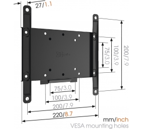 Vogels | Wall mount | MA2000-A1 | Fixed | 26-40 " | Maximum weight (capacity) 30 kg | Black