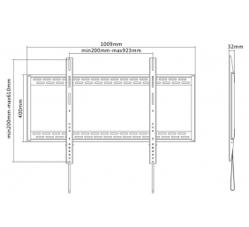 Sunne | Wall Mount | 60-100-LP | 60-100 " | Maximum weight (capacity) 100 kg | Black