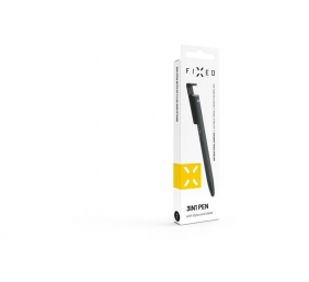Fixed | Pen With Stylus and Stand | 3 in 1 | Pencil | Stylus for capacitive displays; Stand for phones and tablets | Black