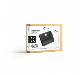 Fixed | Classic Wallet for AirTag | Apple | Genuine cowhide | Black | Dimensions of the wallet : 11 x 11.5 cm; Closing of the wallet is secured by a magnet; Smaller pocket for Apple AirTag; inner hidden pocket; 4 pockets for credit cards or documents