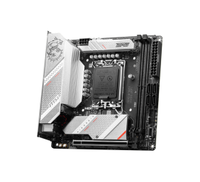 MSI | MPG B760I EDGE WIFI | Processor family Intel | Processor socket  LGA1700 | DDR5 DIMM | Memory slots 2 | Supported hard disk drive interfaces SATA, M.2 | Number of SATA connectors 4 | Chipset Intel B760 | Mini-ITX