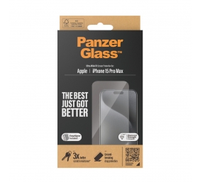 PanzerGlass | Screen protector | Apple | IPhone 15 Pro Max | Glass | Transparent | Ultra-wide fit, Scratch resistant, Drop protection, EasyAligner included