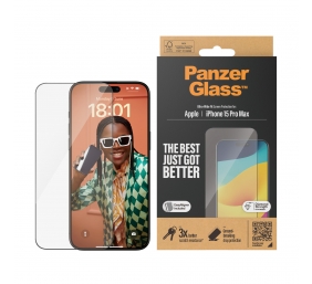 PanzerGlass | Screen protector | Apple | IPhone 15 Pro Max | Glass | Transparent | Ultra-wide fit, Scratch resistant, Drop protection, EasyAligner included