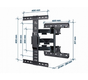Gembird | Wall mount | WM-65ST-01 | Tilt, Swivel | 32-65 " | Maximum weight (capacity) 36.4 kg | Black