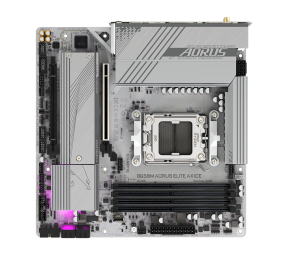 Gigabyte | B650M A ELITE AX ICE | Processor family AMD | Processor socket AM5 | DDR5 | Supported hard disk drive interfaces SATA, M.2 | Number of SATA connectors 4