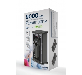 Gembird | Transparent QC3.0 Quick Charging Power Bank | PB09-TQC3-01 | 9000 mAh | Black