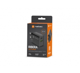Natec Ribera USB Charger, 1xUSB-A, 1x USB-C, 20 W | NUC-2062