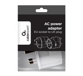 Cablexpert AC power adapter, EU Schuko socket to UK plug, 13 A | A-AC-EUFUKM-01 | Power adapter