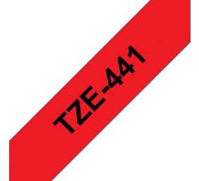 Brother TZe-441 (TZE441) Laminuotos ženklinimo juostos kasetė Black on Red 18mm, 8m
