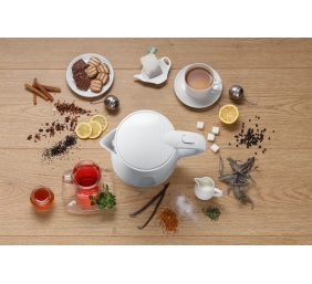 Gorenje | Kettle | K17WE | Electric | 2200 W | 1.7 L | Plastic + metal | 360° rotational base | White