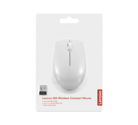 Lenovo | Compact Mouse with battery | 300 | Wireless | Cloud Grey
