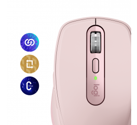 Belaidė pelė Logitech MX Anywhere 3S - RF Wireless + Bluetooth, Laser, 8000 DPI, Rose
