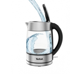 TEFAL | Kettle | KI772D | Electric | 2400 W | 1.7 L | Glass | 360° rotational base | Stainless Steel/Black