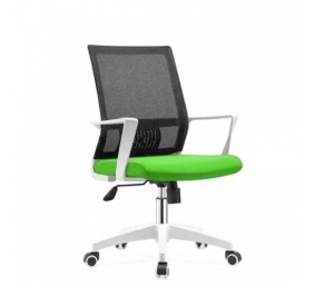 Ecost prekė po grąžinimo, Biuro kėdė HOBEN su fiksuotais porankiais, balta/žalia/juoda