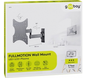 Goobay | Wall mount | 49714 FULLMOTION (S) | Tilt, Swivel | TV wall mount Basic " | Black