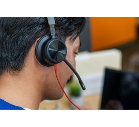 POLY Blackwire 8225 Stereo MS Teams Laidinės ausinės, USB-C/A Adapter, Juoda