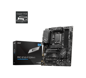 MSI | PRO B760-P DDR4 II | Processor family Intel | Processor socket LGA1700 | DDR4 | Number of SATA connectors 4