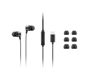 Lenovo | USB-C Wired In-Ear Headphones (with inline control) | Wired | Black