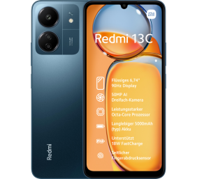 Xiaomi Redmi 13C (Navy Blue) DS 6.74“ IPS LCD 720x1600/2.0GHz&1.8GHz/128GB/4GB RAM/MIUI 14/microSDXC/WiFi,BT/4G | Xiaomi