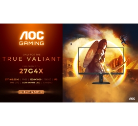 AOC | Gaming Monitor | 27G4X | 27 " | IPS | 16:9 | 180 Hz | 1 ms | 1920 x 1080 pixels | 300 cd/m² | HDMI ports quantity 2 | Black