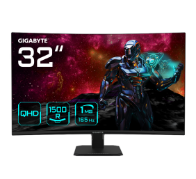 Gigabyte | Gaming Monitor | GS32QC EU | 31.5 " | VA | 170 Hz | 1 ms | 2560 x 1400 pixels | 300 cd/m² | HDMI ports quantity 2