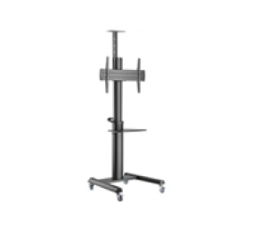 Gembird Aluminum TV floor stand with caster wheels, 37" - 70", black | Gembird