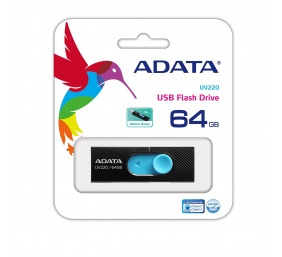 ADATA | USB Flash Drive | UV220 | 64 GB | USB 2.0 | Black/Blue
