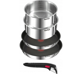 TEFAL | Ingenio Emotion 5-piece Set | L897S574 | Frying | Diameter 16/20/22/28 cm | Suitable for induction hob | Removable handle | Stainless steel