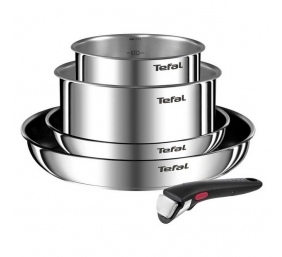 TEFAL | Ingenio Emotion 5-piece Set | L897S574 | Frying | Diameter 16/20/22/28 cm | Suitable for induction hob | Removable handle | Stainless steel