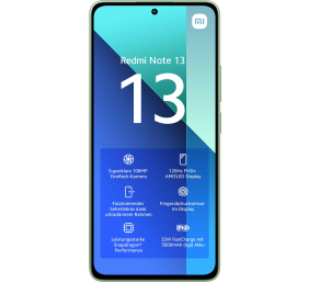 Xiaomi Redmi Note 13 (Mint Green) Dual SIM 6.67“ AMOLED 1080x2400/2.8GHz&1.9GHz/128GB/6GB RAM/Android13/4G,MZB0G66EU | Xiaomi