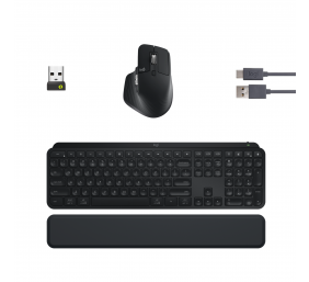Logitech MX Keys S Combo Belaidė klaviatūra ir pelė + Atrama riešui, Graphite