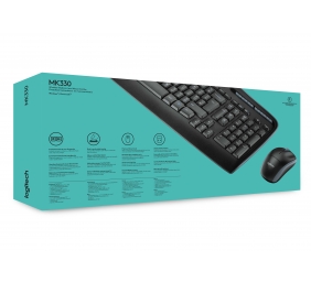 Logitech MK330 Combo Belaidė klaviatūra + pelė, US INT, Juoda