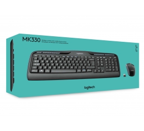 Logitech MK330 Combo Belaidė klaviatūra + pelė, US INT, Juoda