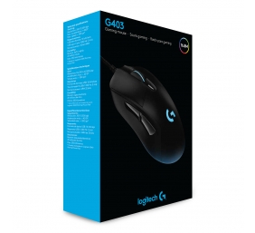 Logitech G403 HERO Laidinė žaidimų pelė, USB Type-A, 25600 DPI, Juoda