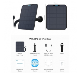 Reolink | Solar charger for video cameras | Solar Panel 2 | IP65