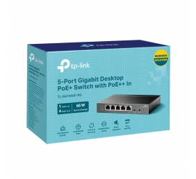 TP-LINK | 5-Port Gigabit Desktop Switch with 4-Port PoE | TL-SG1005P-PD | Unmanaged | Desktop/Wall mountable