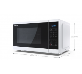 Sharp | Microwave Oven with Grill | YC-MG252AE-W | Free standing | 25 L | 900 W | Grill | White