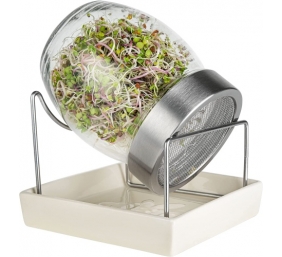 Ecost prekė po grąžinimo GEO Sprouting Jar - Italian Design - Glass Jar with Stainless Steel Screen,