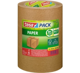 Ecost prekė po grąžinimo Tesa 55337-00002 tesapack for Paper 50 m x 50 mm ecoLogo Pack of 3 Brown