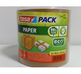 Ecost prekė po grąžinimo Tesa 55337-00002 tesapack for Paper 50 m x 50 mm ecoLogo Pack of 3 Brown
